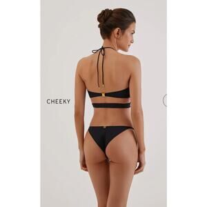 Vix Paula Hermanny Gi Detail Cheeky Bikini Bottom 24k gold-plated beads …